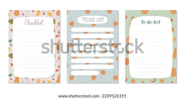 Set Cute Templates Planning Todo Lists Stock Vector (Royalty Free ...