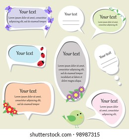 set of cute text frames. vector illustration