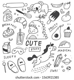 Set of Cute Things Doodles