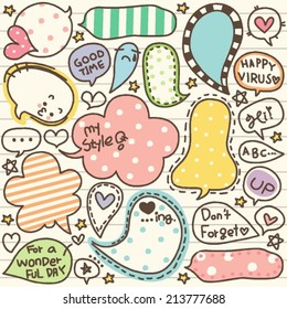 set of cute thought bubbles