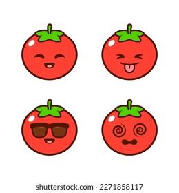 Set von Cute Tomato Stickers