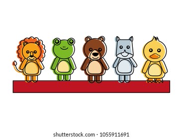 set of cute toy animals baby image