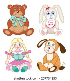 set of cute toys (vector illustration)