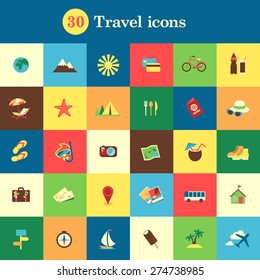 Set of cute travel icons for your design and decoration
