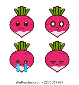 Set of Cute Turnip Stickers