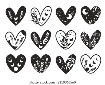 Set of cute Valentine hearts.