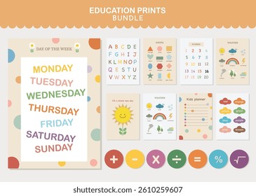 Set of cute vector cards,printable,  tags,cards,templates,Notes, Stickers, Labels.Design colorful alphabet learn abc english flashcard printable for kids activity.Vector illustratoions.