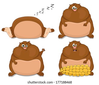 Set of cute vector cartoon hamsters