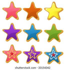 Set of cute vector cookies