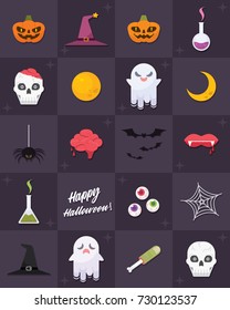 Set of cute vector Halloween elements. EPS10