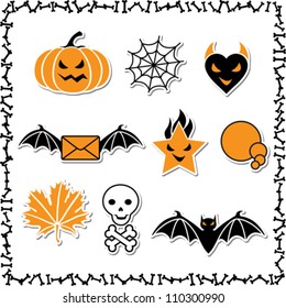 Set of cute vector Halloween icons for your design.