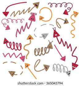 Set of cute vector hand drawn arrows