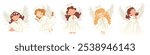 A set of cute vector illustrations in children