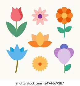 Set of cute vector marigold flower. Hand-drawn vector illustration for El Dia de Los Muertos. 