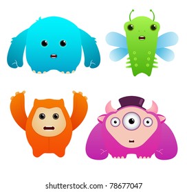 Set of Cute Vector Monsters