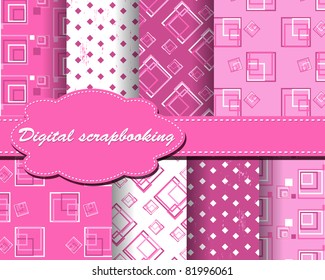 set of cute vector paper for scrapbook
