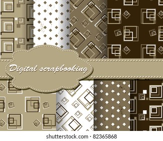 set of cute vector paper for scrapbook
