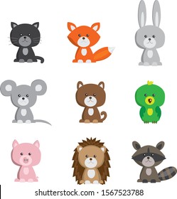 Set of cute vector pets