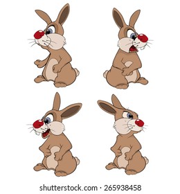 Set of cute vector rabbits for you design cartoon 
