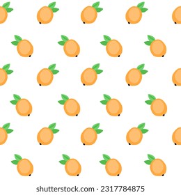 A set of cute vector seamless patterns with abstract flowers, fruits with simple shapes, leaves