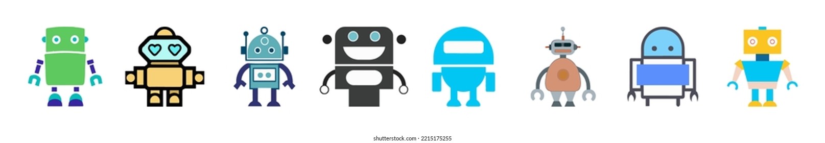 Set of cute vintage robots banners with robot toys collection.