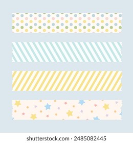 Set of cute washi tapes for journaling