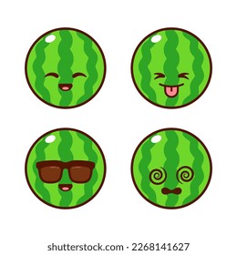 Set of Cute Watermelon Stickers