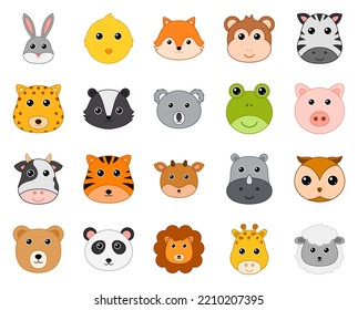 Set of cute wild animals