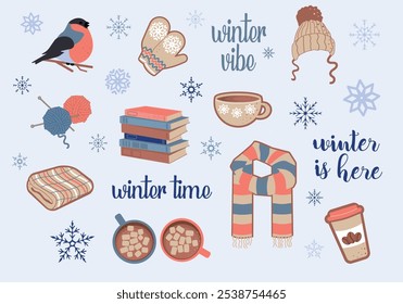 A set of cute winter stickers for your creativity.