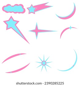 Set Of Cute Y2K Sticker