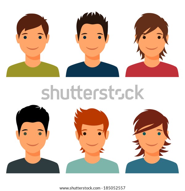 Set Cute Young Boys Various Hair Stock Vector (Royalty Free) 185052557 ...