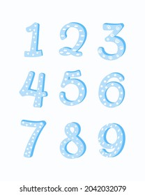Set von süß, Cartoon, Jungennummern von 1 bis 10 für Einladung, Kartenvorlage, Babydusche.Cartoon Element.Vektorflache Illustration.