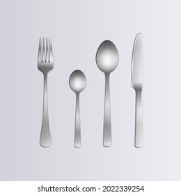 Set of cutlery. Fork Spoon Knife. Vector illustration.
