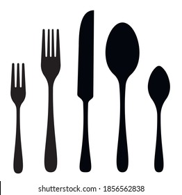 Set of cutlery icon.Cutlery, set of fork, spoon and knife vector.Set of the cutlery on white background. Vector illustration