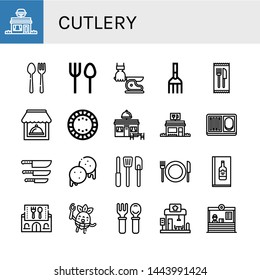 Set Of Cutlery Icons Such As Restaurant, Cutlery, Knife, Fork, Plate, Meal, Arepas, Kitchen Tools, Wine Menu, Eating , Cutlery