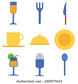 Set of cutlery icons. Vector illustration EPS10.