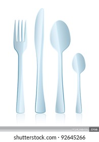 Set of cutlery isolated on white background