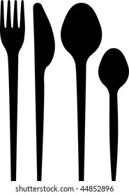 set of cutlery in silhouette