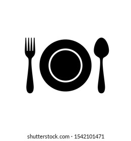 Set of cutlery with spoon, fork, dish