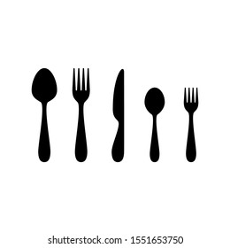 Set of cutlery with spoon, fork, knife