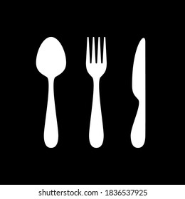 Set of cutlery with spoon, fork, knife