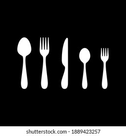 Set of cutlery with spoon, fork, knife