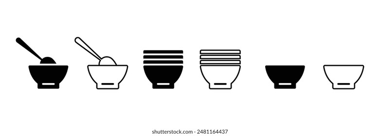 Set of cutlery symbol icon collection. Vector Illustration. 