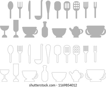 A set of cutlery. Vector illustration. EPS10