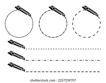 set cutter coupon cut template with dashed line. how to open cut here vector