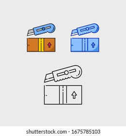 Conjunto de ilustración de icono de corte. logotipo de concepto
