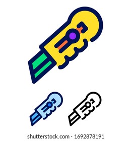 Set of cutter icon illustration. concept logo