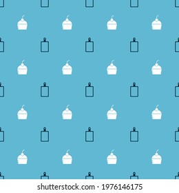 Set Cutting board and Cake on seamless pattern. Vector
