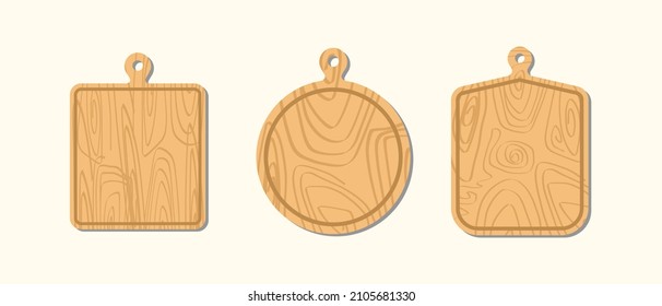 Set Cutting Board Isolated Vector, Illustration Design
