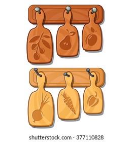 A set of cutting boards. Vector.